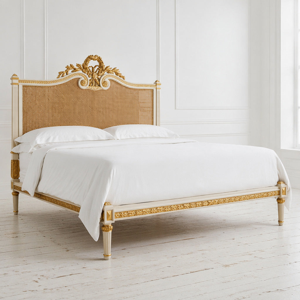 Isabelle Gilt Cane Bed, King Size