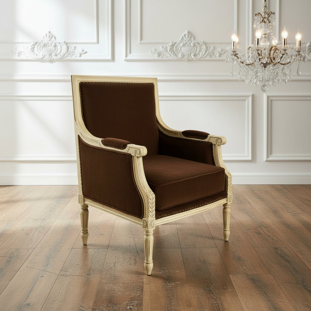 The Luxembourg Armchair (Marron Velvet)