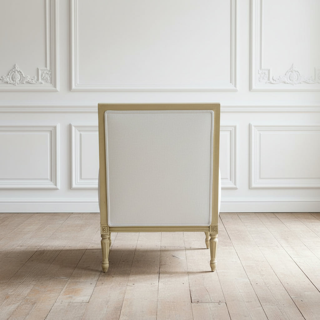 The Luxembourg Armchair (White Linen)