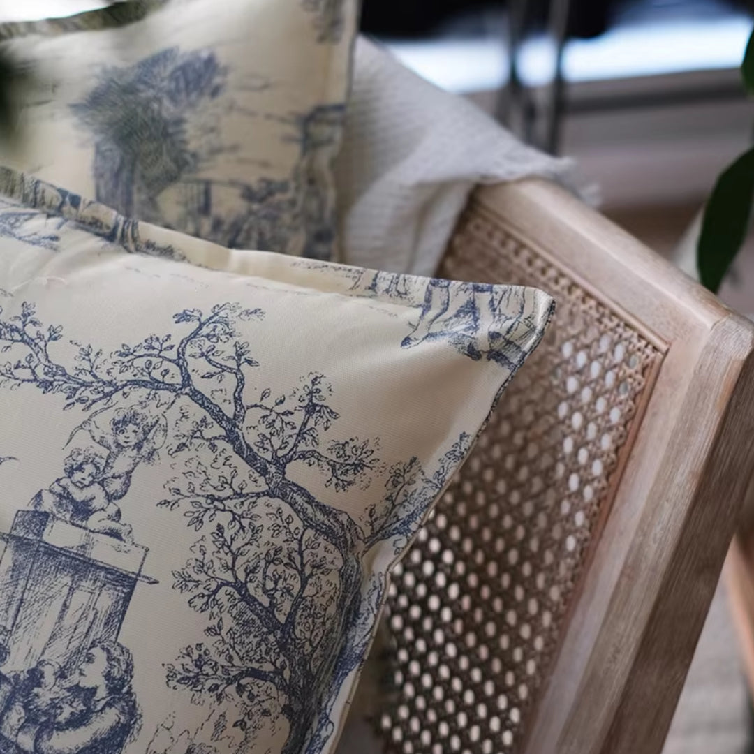 Soft Furnishings - French Jacquard Woven Toile De Jouy Pillow Cover