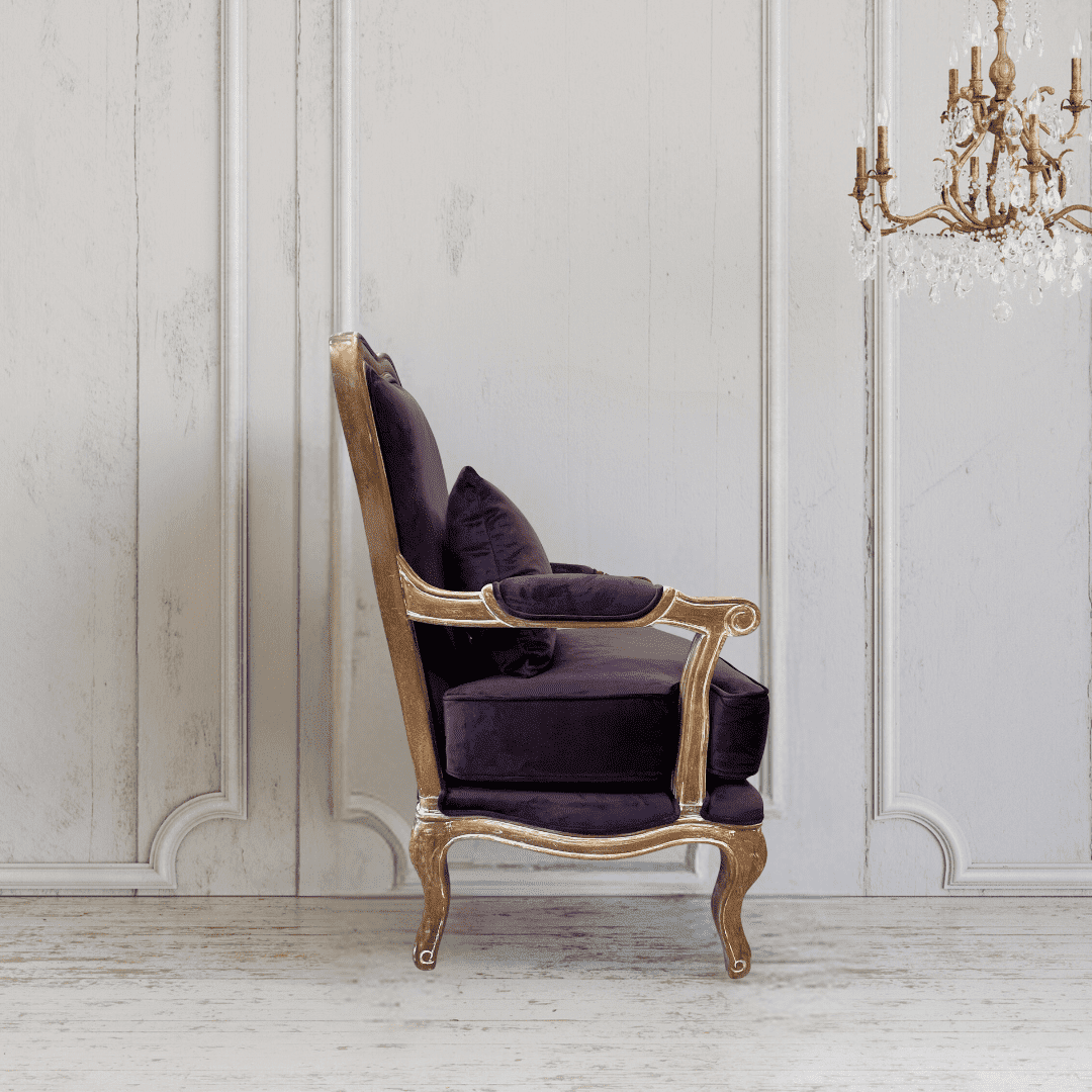 Furniture - Reims Armchair (Aubergine Velvet)