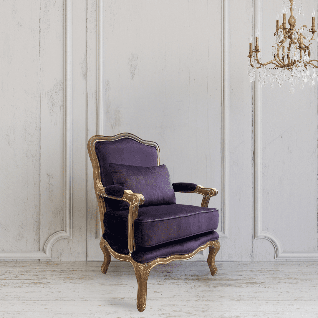 Furniture - Reims Armchair (Aubergine Velvet)