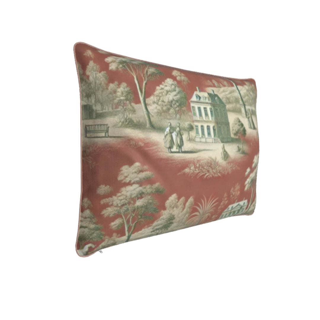Soft Furnishings - Vert Corail French Toile Pillow - Rectangle