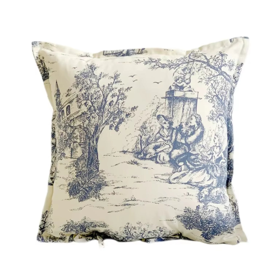 Soft Furnishings - French Jacquard Woven Toile De Jouy Pillow Cover
