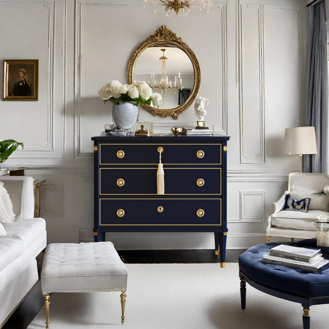 Gustavian dresser with fluted drawer fronts and painted finish