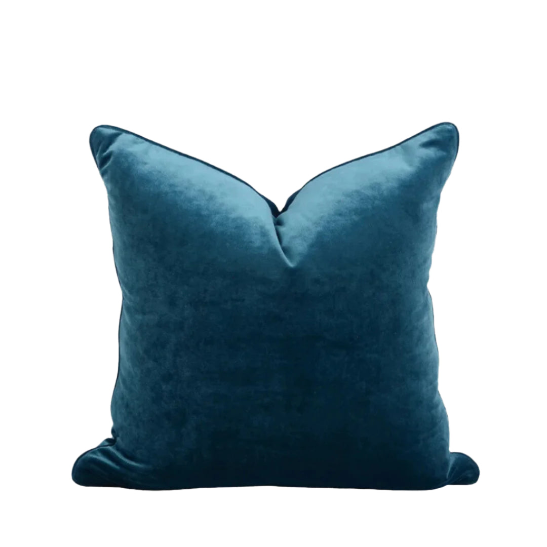 Luxe Italian velvet pillow covers in rich jewel-toned fabric