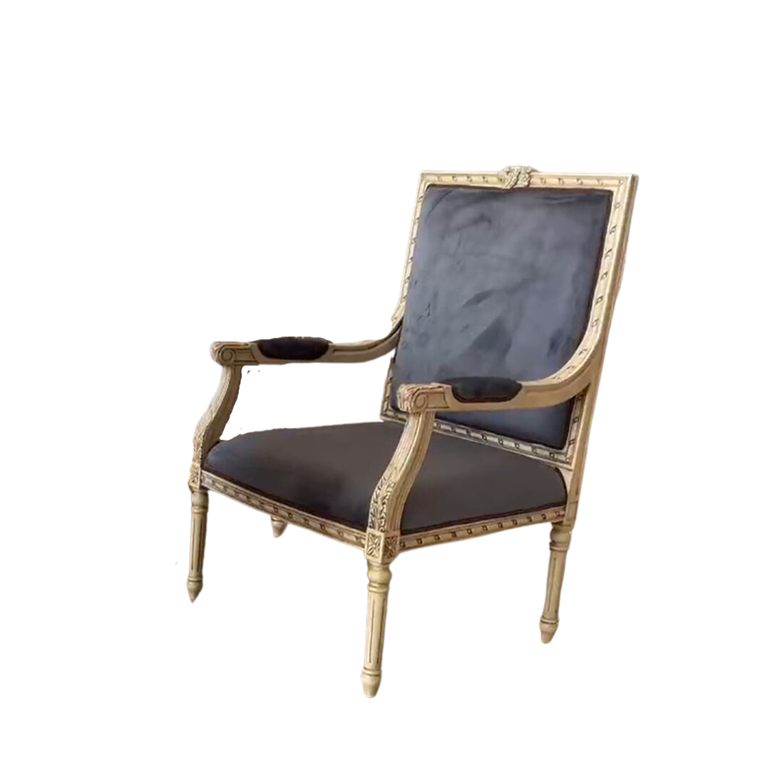 Furniture - The Élise Armchair (Charcoal Velvet)