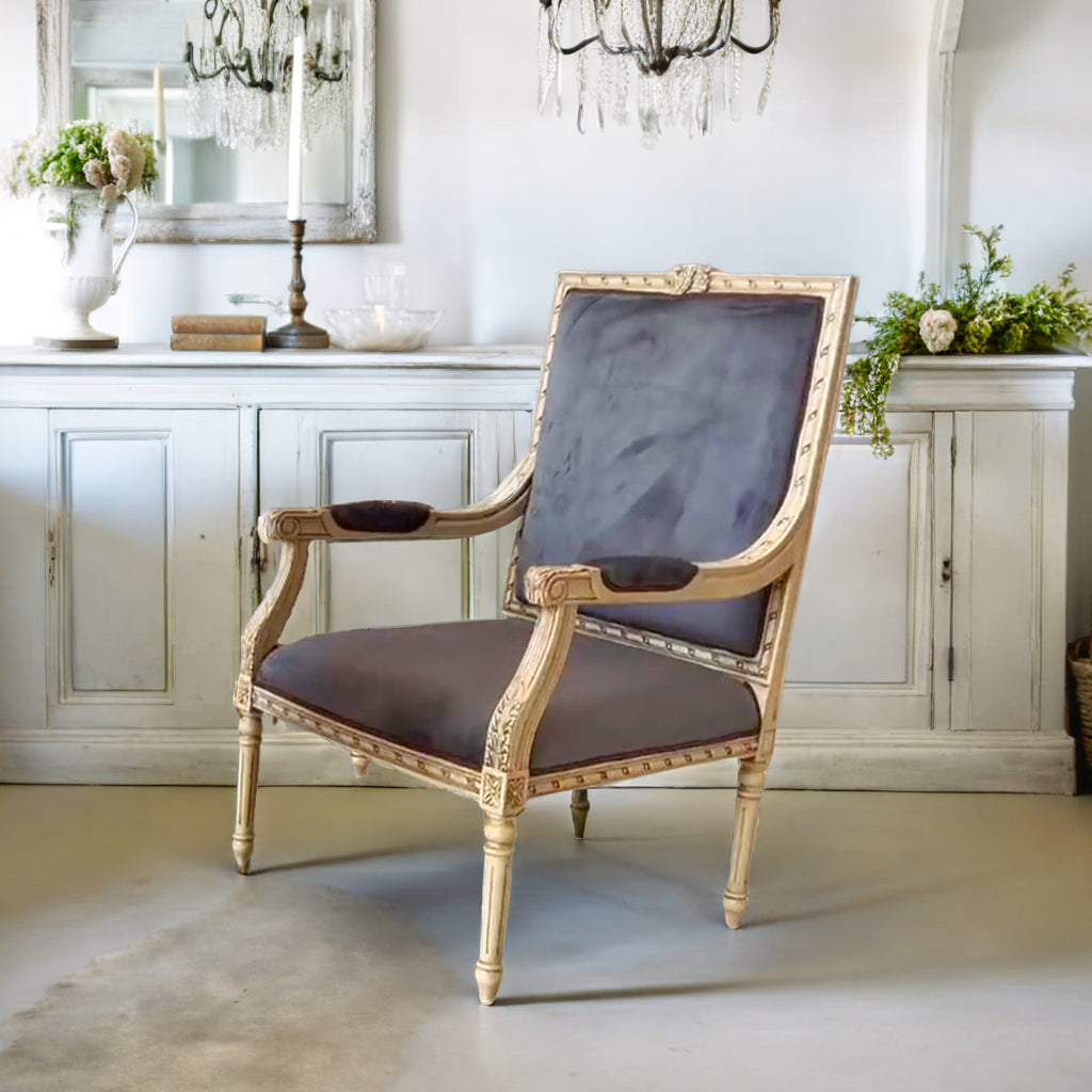 Furniture - The Élise Armchair (Charcoal Velvet)
