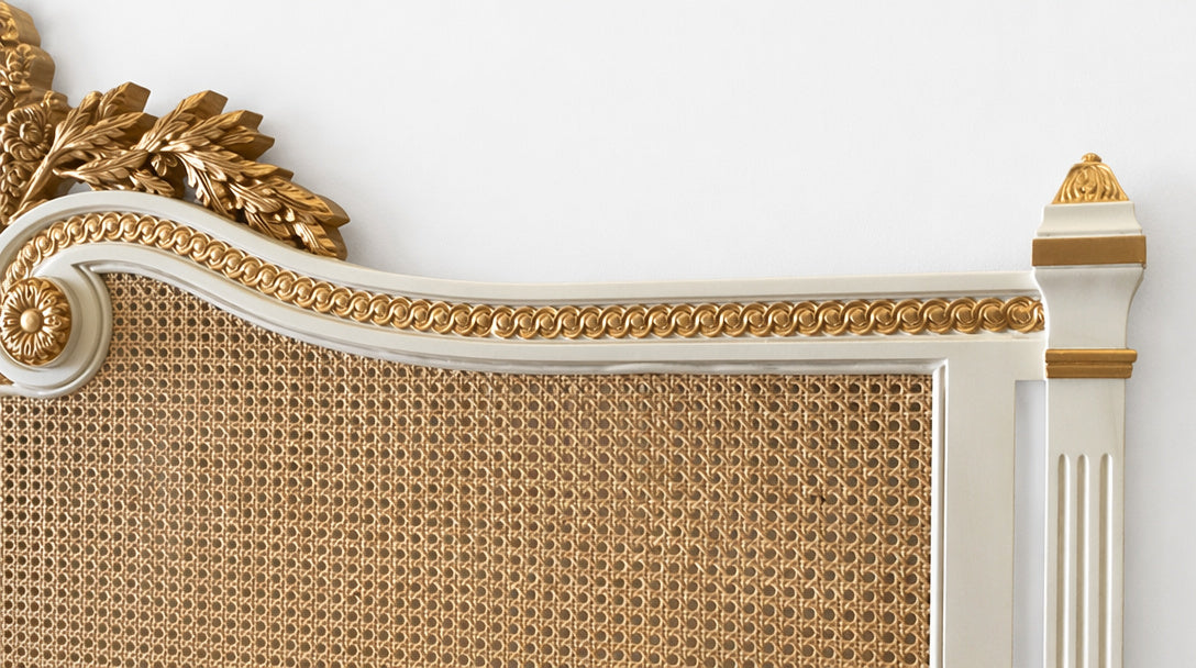 Isabelle Gilt Cane Bed, King Size