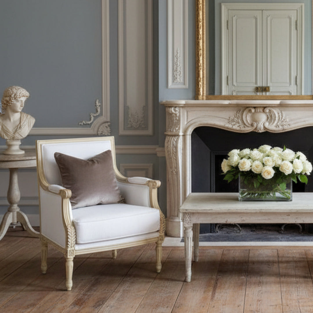 The Luxembourg Armchair (White Linen)