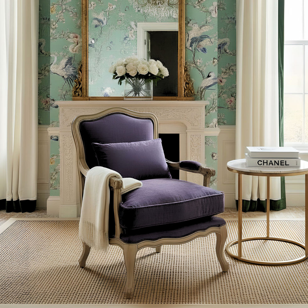 Reims Armchair (Aubergine Velvet)