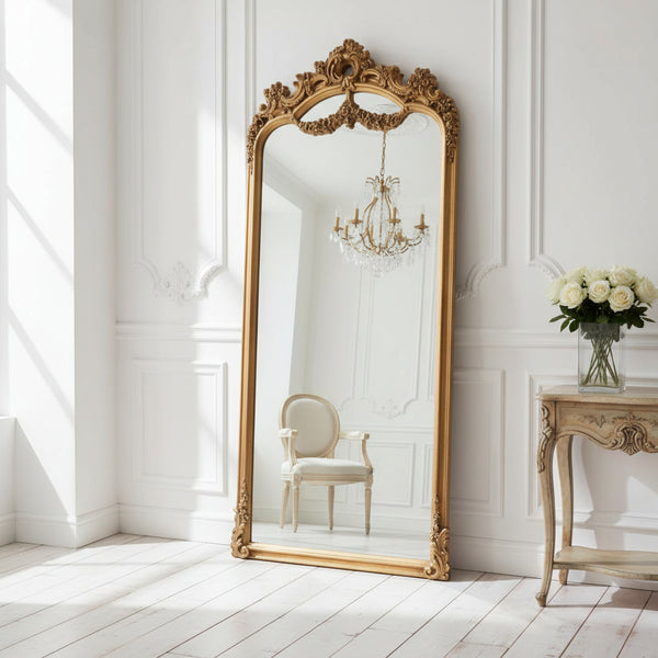 Fleurs d'Or Mirror | Elegant French Gold Floral Wall Mirror