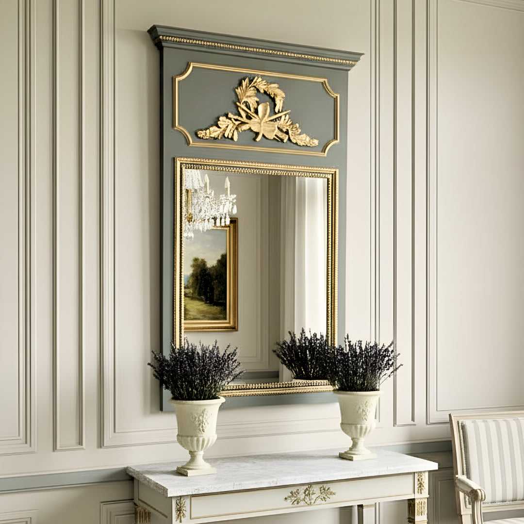Orpheus Mirror - Antiqued Grey