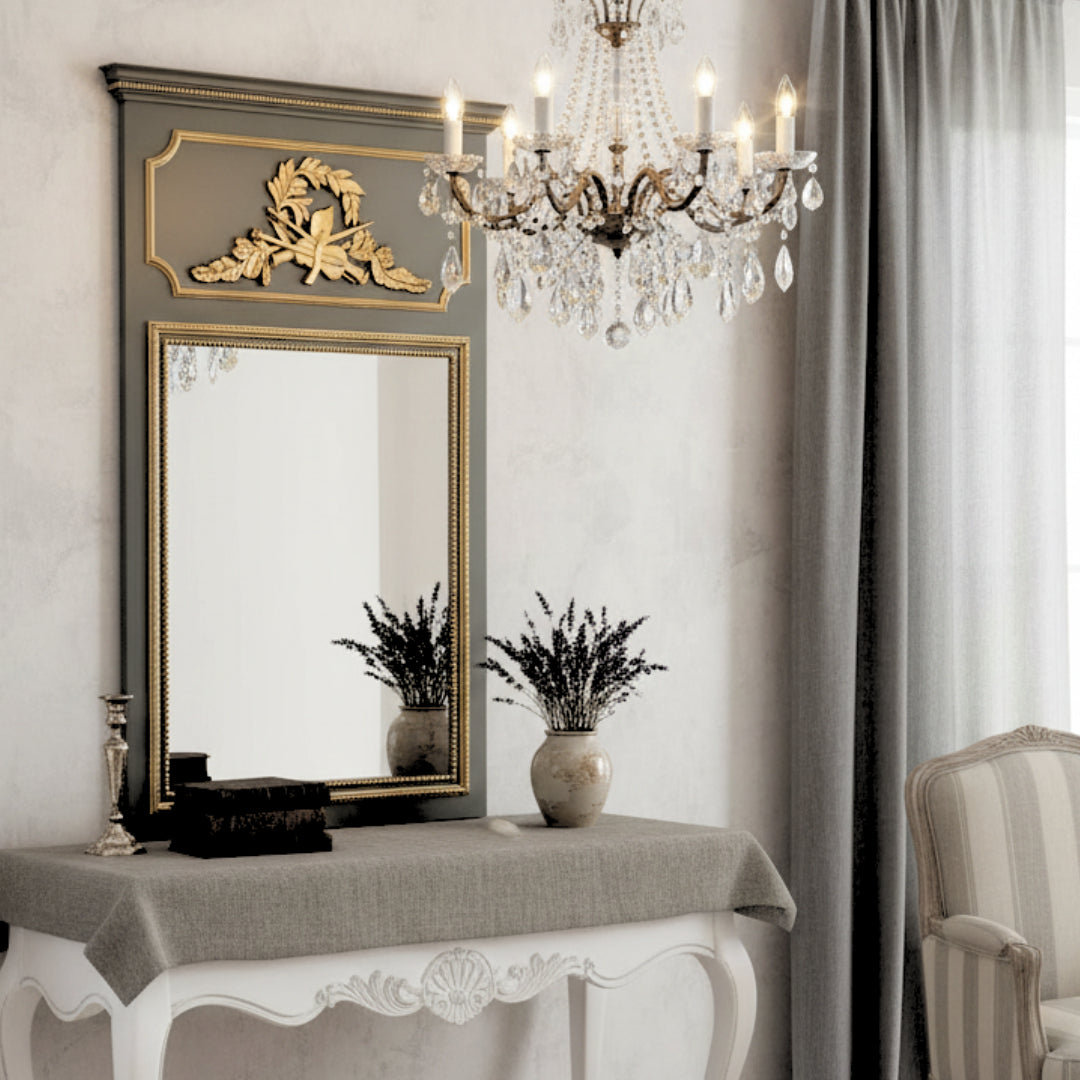 Orpheus Mirror - Antiqued Grey