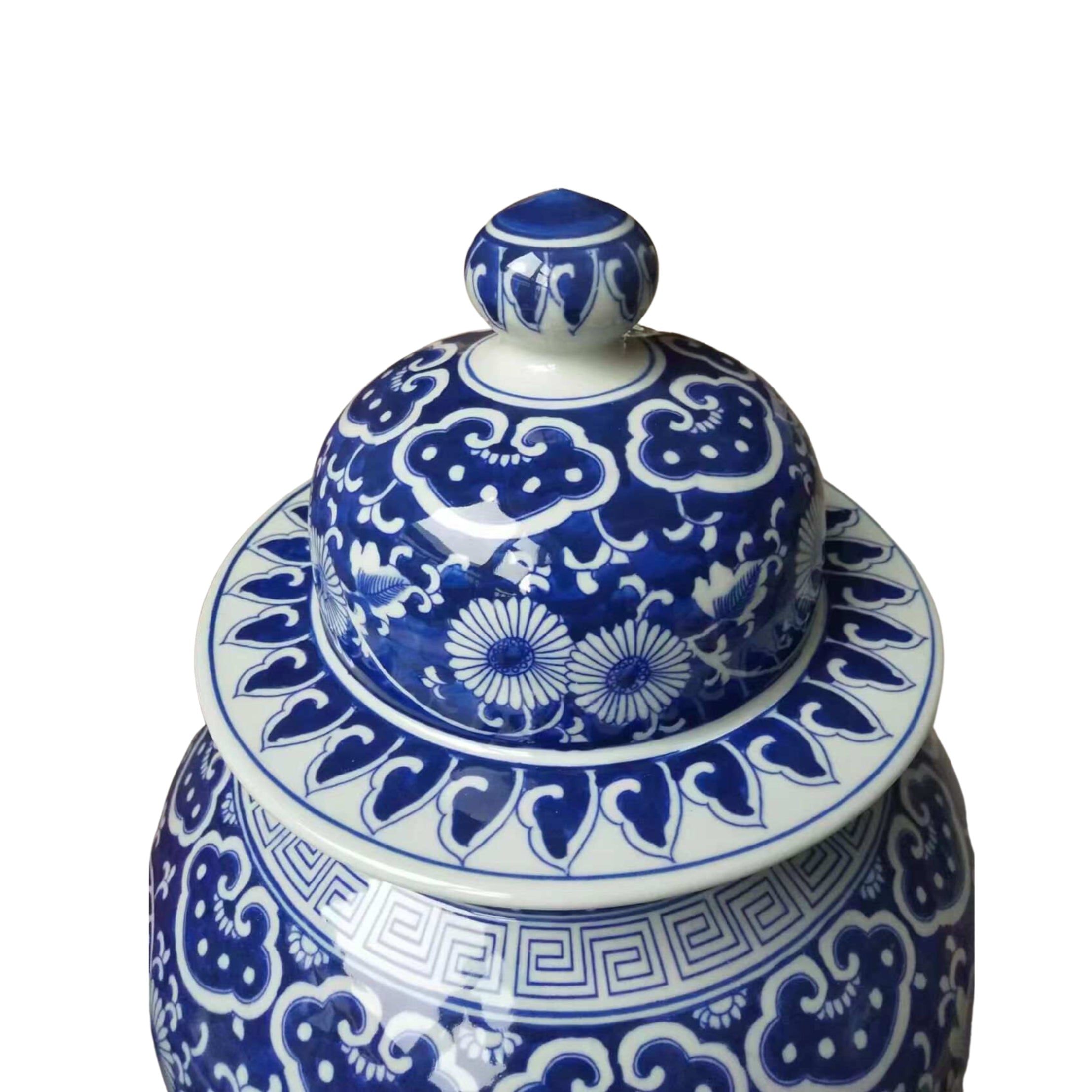 Chinoiserie Ginger Jar, Blue & White Dragon-Manoir