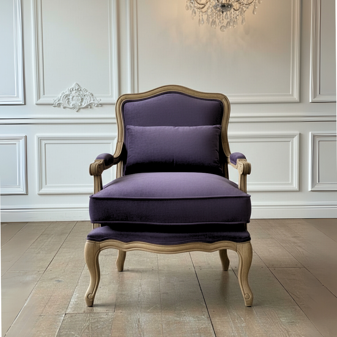 Reims Armchair (Aubergine Velvet)