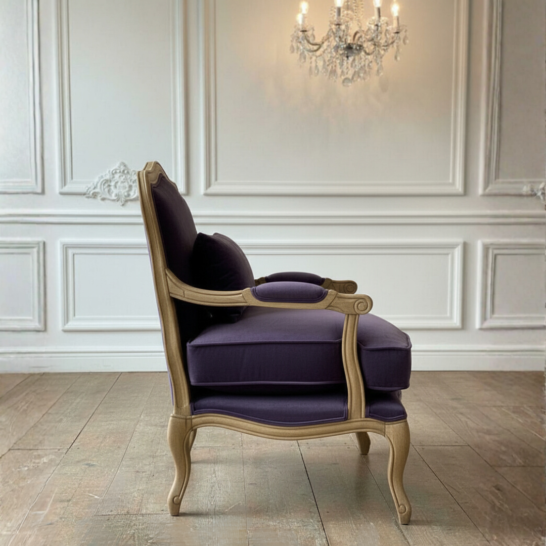 Reims Armchair (Aubergine Velvet)