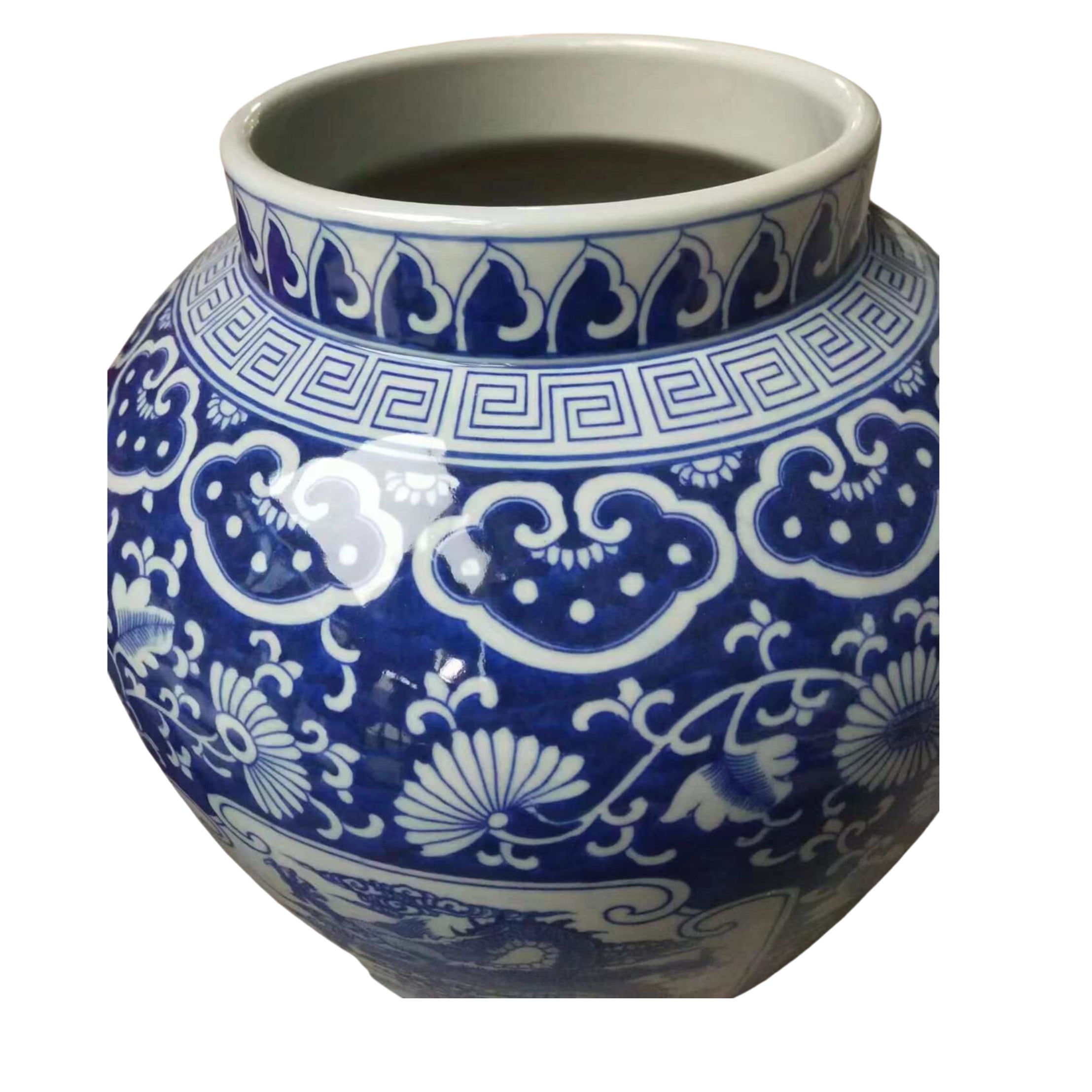 Chinoiserie Ginger Jar, Blue & White Dragon-Manoir