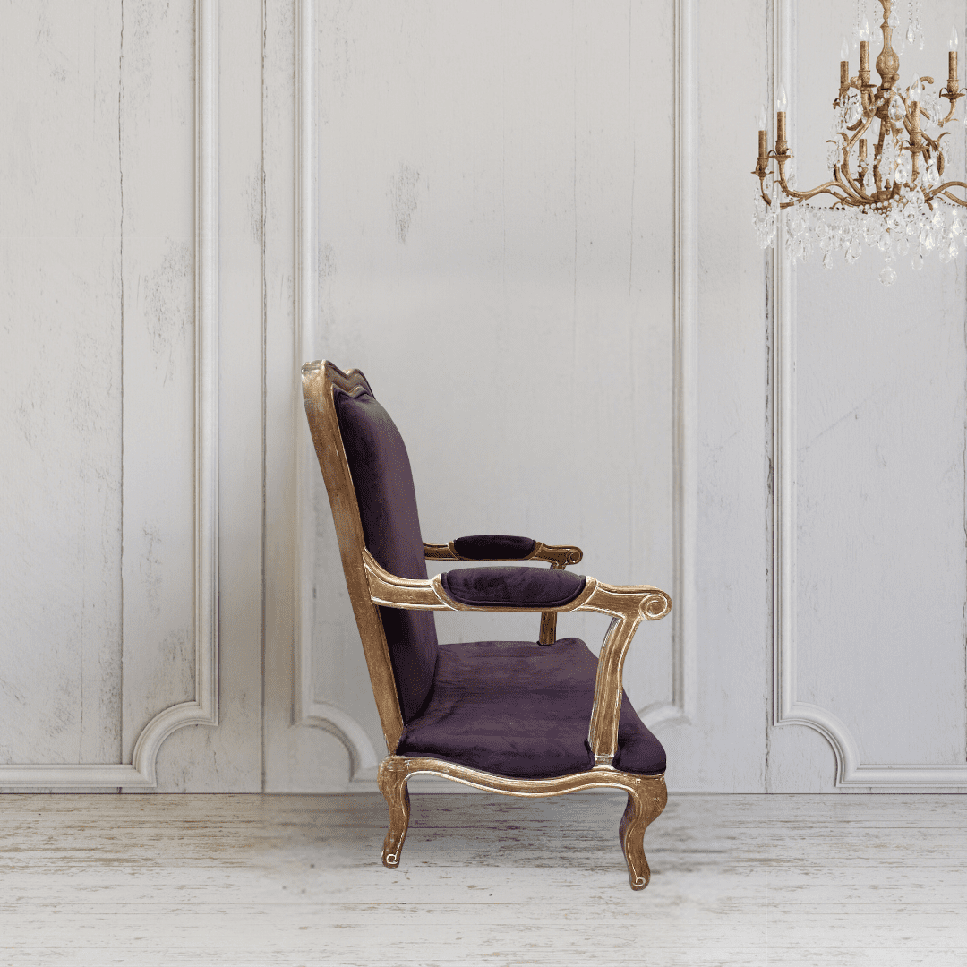 Furniture - Reims Armchair (Aubergine Velvet)
