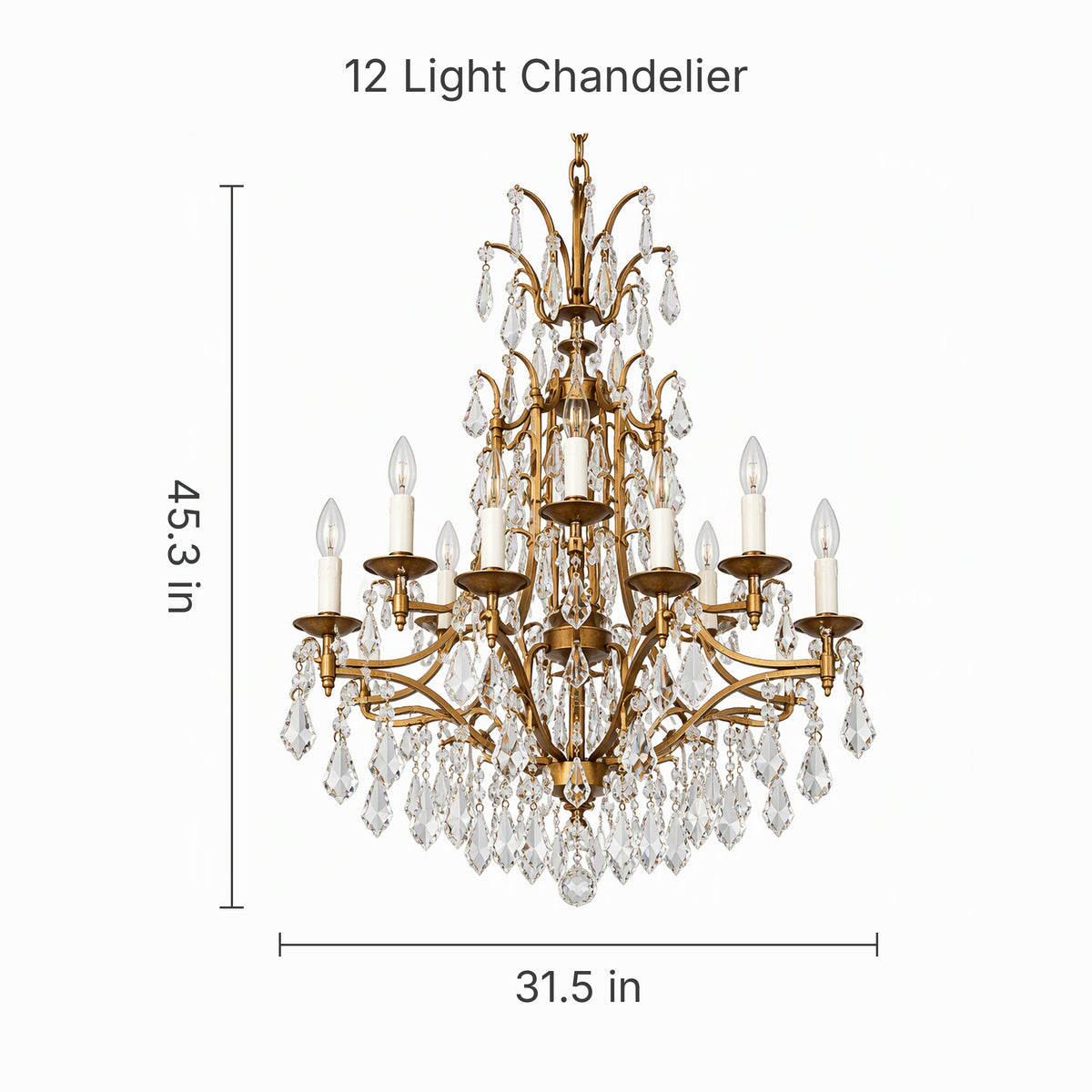 Belle Époque Chandelier, 12 Light