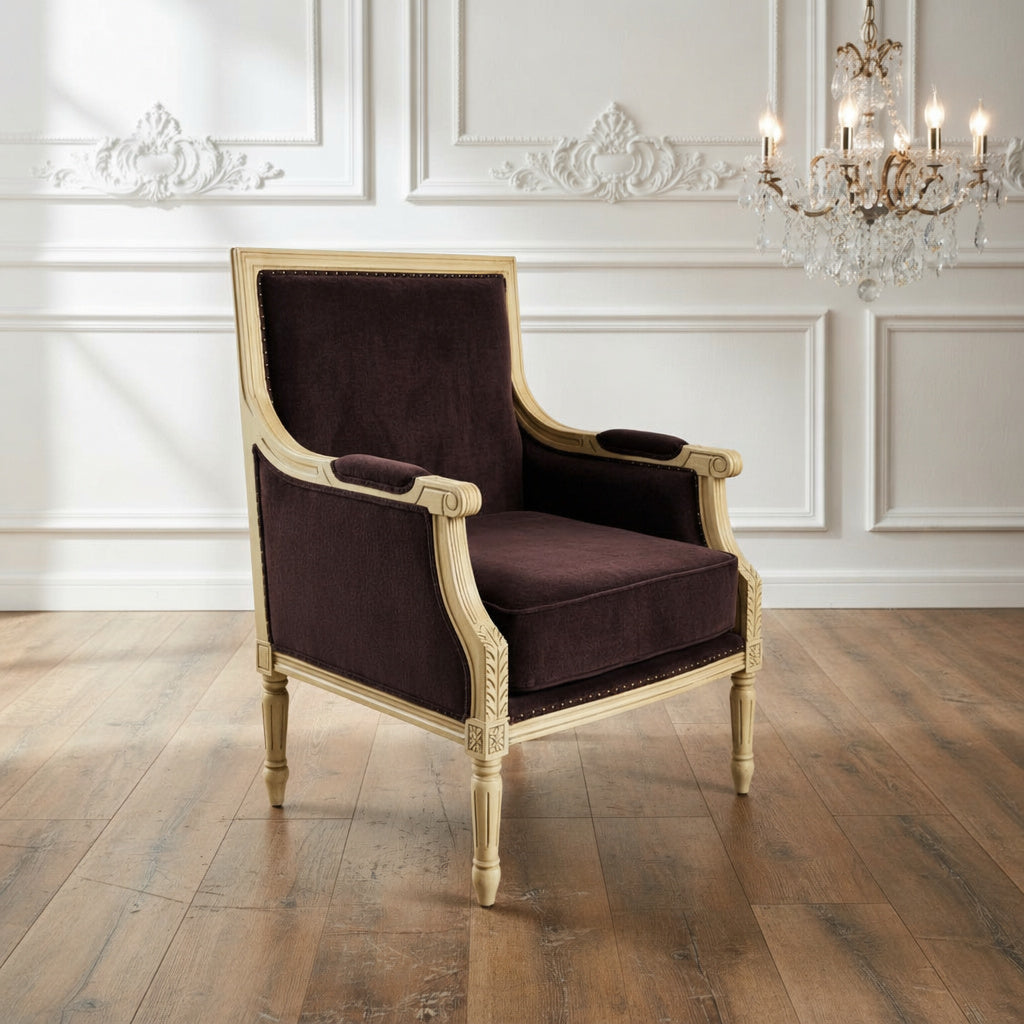 The Luxembourg Armchair (Soft Espresso Velvet)