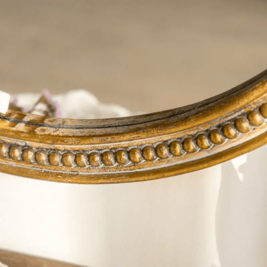 Objects & Accessories - Marais Mirror, Oval: French Gilt Gold Mirror With Elegant Details