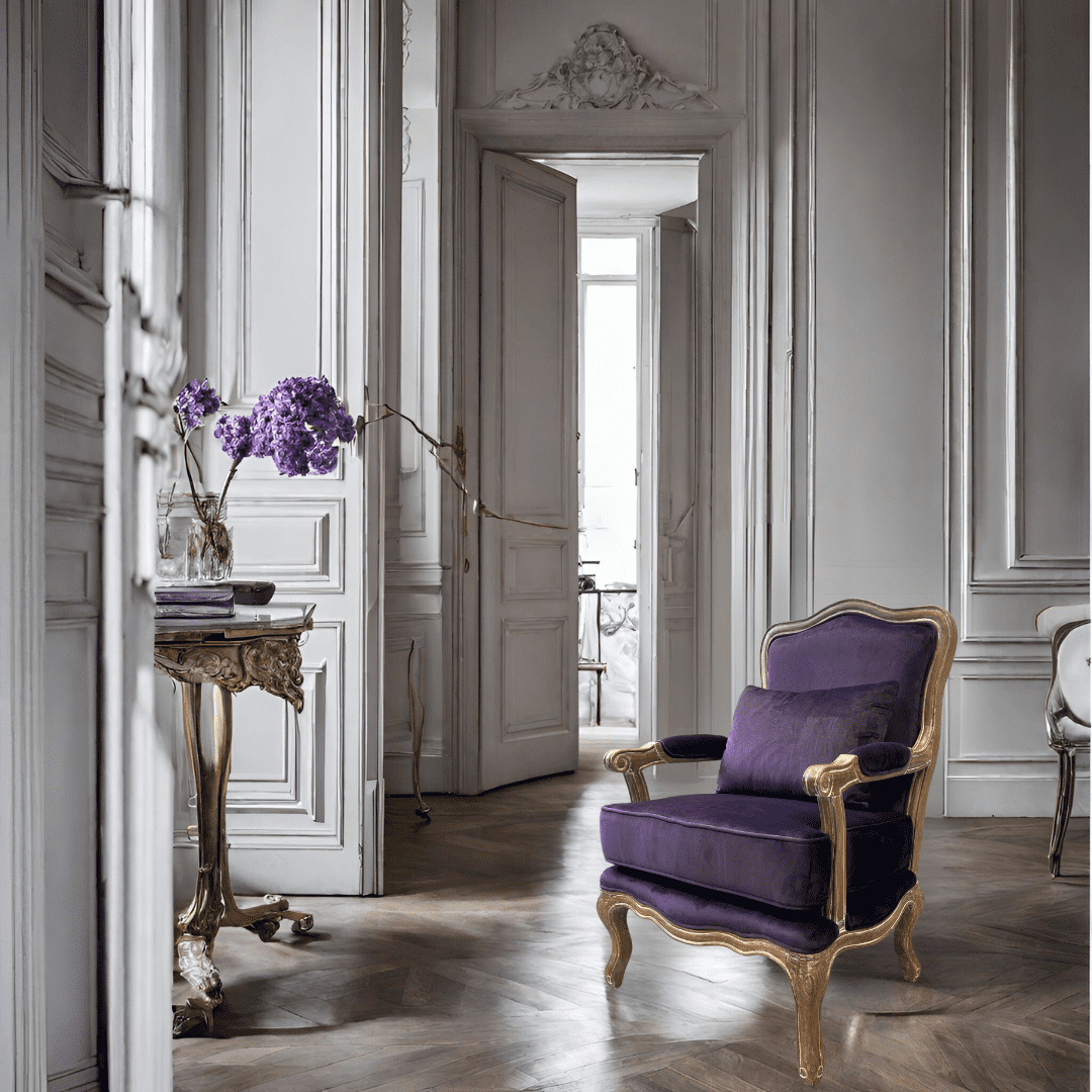 Furniture - Reims Armchair (Aubergine Velvet)