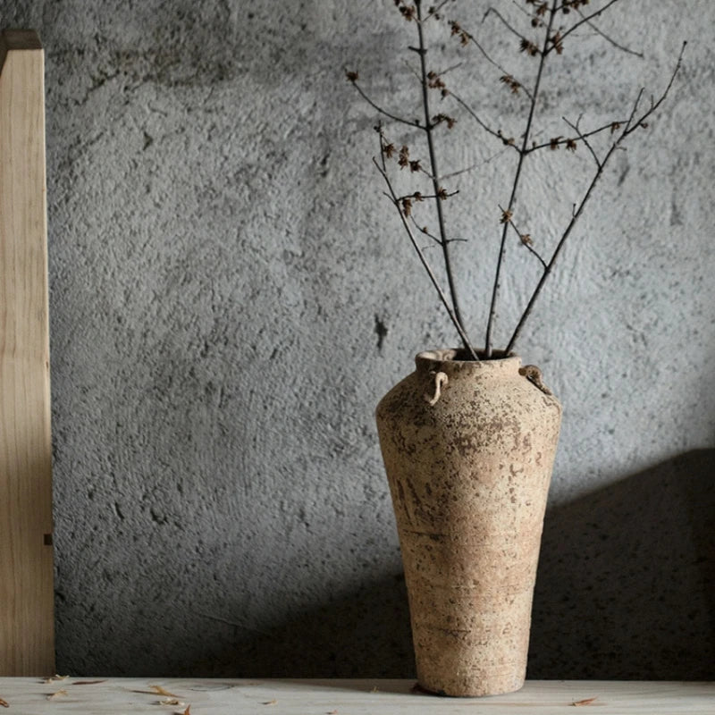 Handmade Vintage Stoneware Ceramic Vase