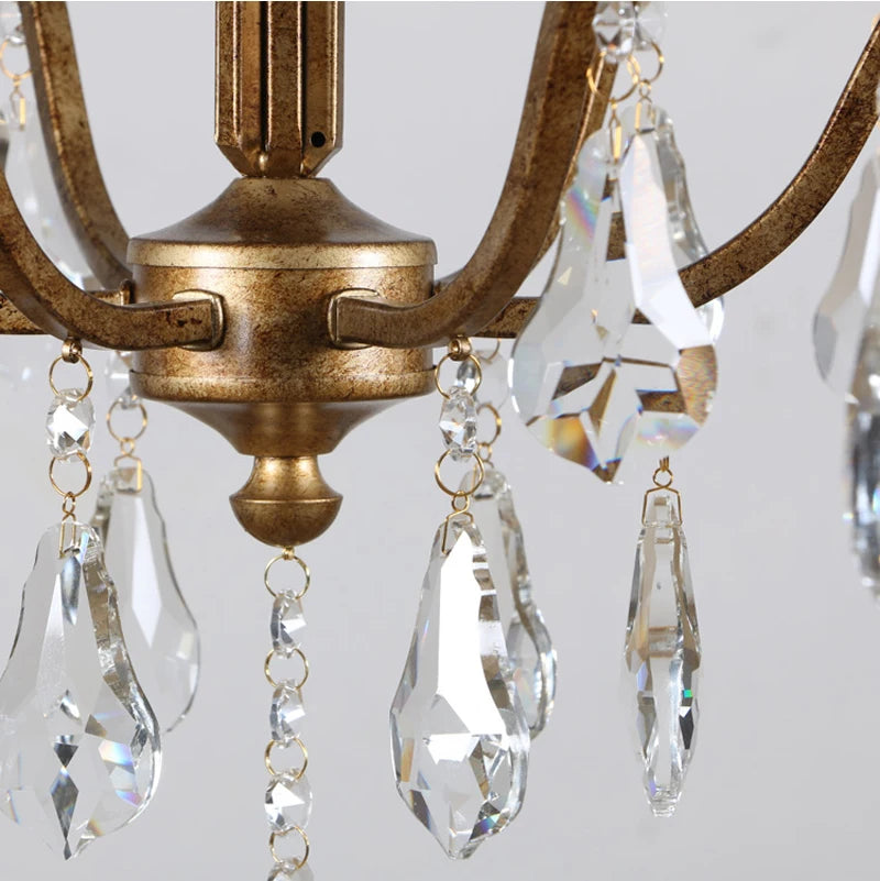 Élégance Gold and Crystal Chandelier (3 Sizes Available)
