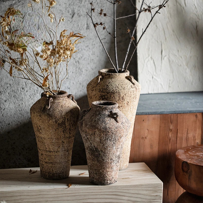 Handmade Vintage Stoneware Ceramic Vase