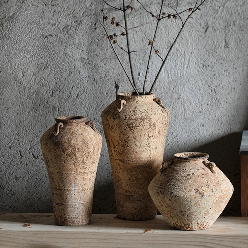 Handmade Vintage Stoneware Ceramic Vase