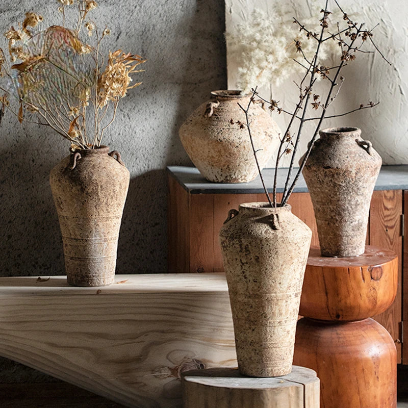 Handmade Vintage Stoneware Ceramic Vase