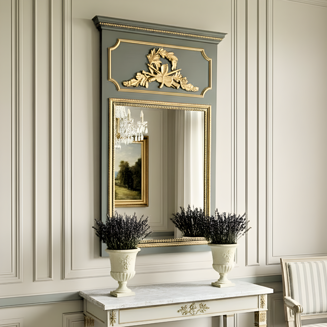 Orpheus Mirror - Antiqued Grey