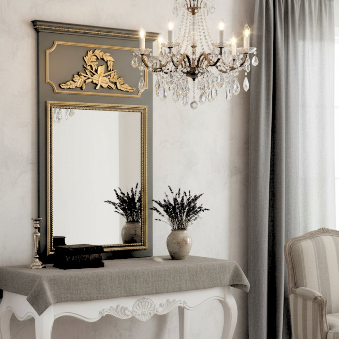 Orpheus Mirror - Antiqued Grey