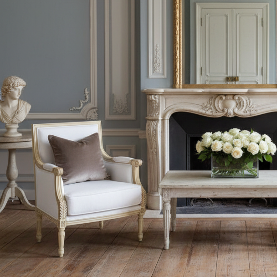 The Luxembourg Armchair (White Linen)