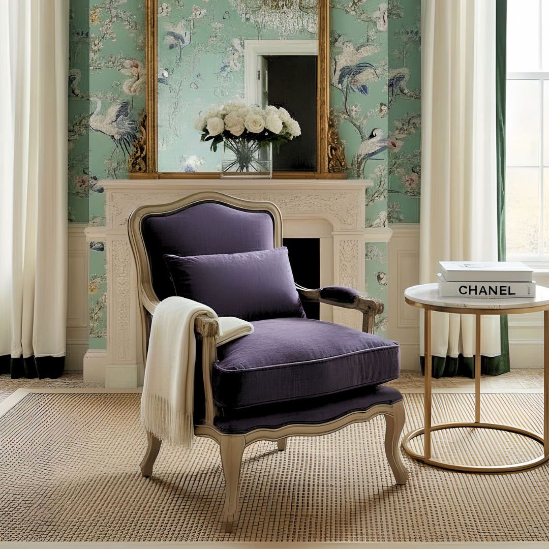 Reims Armchair (Aubergine Velvet)