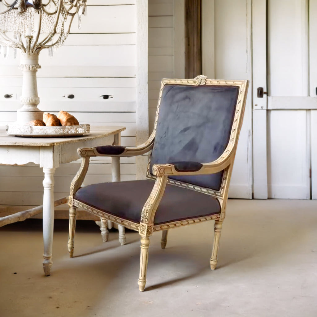 Furniture - The Élise Armchair (Charcoal Velvet)