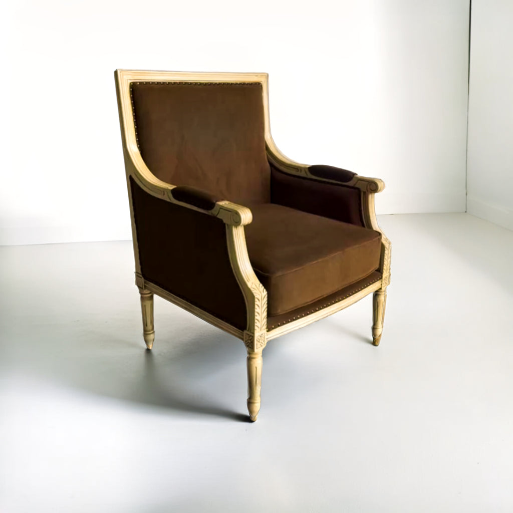 Furniture - The Luxembourg Armchair (Marron Velvet)