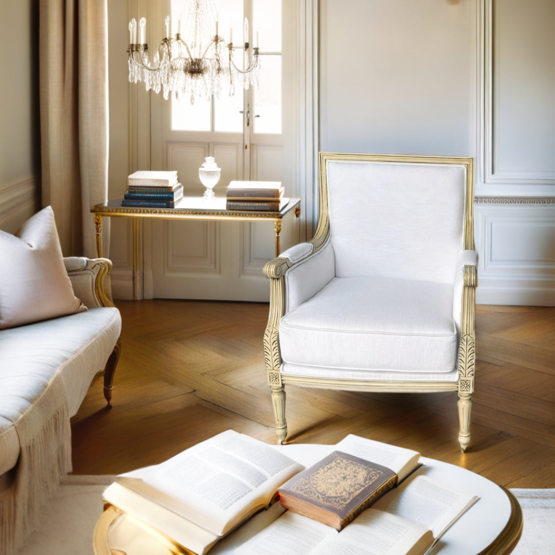 Furniture - The Luxembourg Armchair (White Linen)